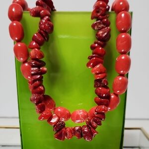 Elegant Red Beaded Necklace